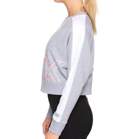 Calvin Klein Performance Womens Gray Heather Crop Pullover Sweatshirt Medium NWT - Picture 3 of 16